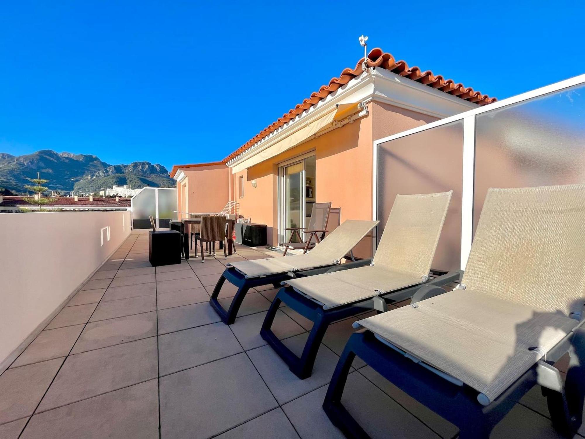 "Le Rooftop Des Rivages" Immense Terrasse, Centre Leilighet Menton Eksteriør bilde